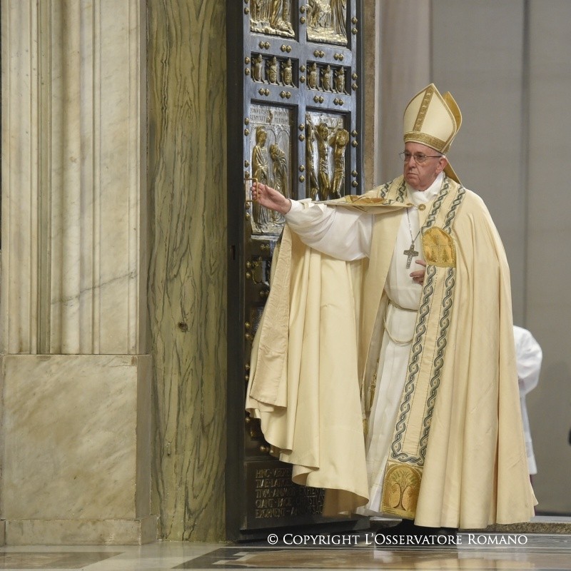 Le Pape François, lors de la messe de clôture de l'année de la Miséricorde