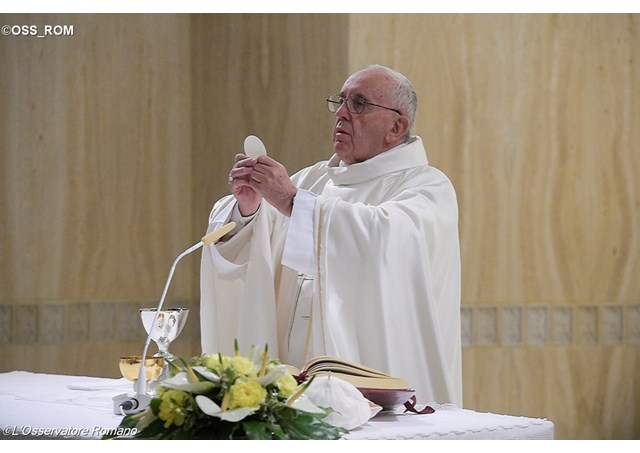 Le Pape célébrant l'eucharistie, le 11 novembre 2016.