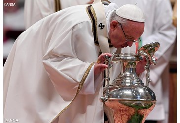 Le Pape François pendant la messe Chrismale